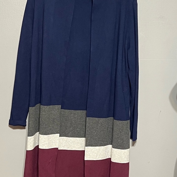 Belle by Kim Gravel XS ColorBlock Open Front  Casual Lightweight Knit Cardigan - Picture 10 of 11